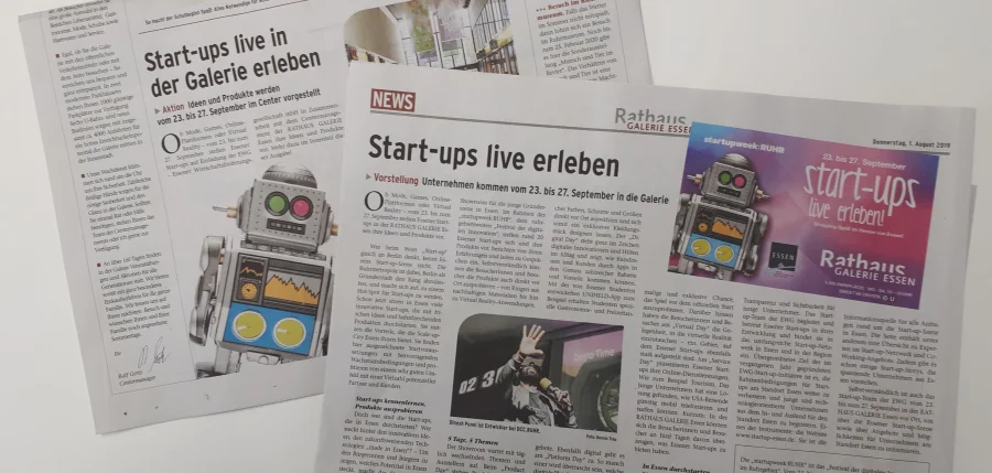 Startup-Essen – Start-up Showroom in der RATHAUS GALERIE Essen